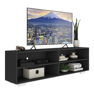 Rack Tv 75" Com Pés Jazz Multimóveis V1018 Preto/Branco Preto/Branco