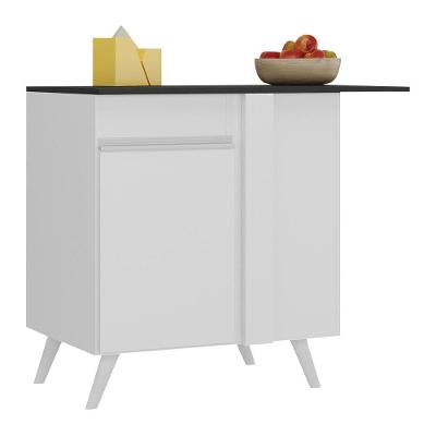 Balcão Cozinha De Canto 1 Porta Veneza Multimóveis V3743 Branco Branco