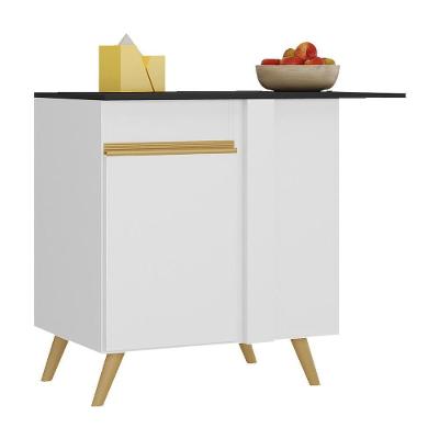 Balcão Cozinha De Canto 1 Porta Veneza Multimóveis V3743 Branco/dourado Branco/dourado