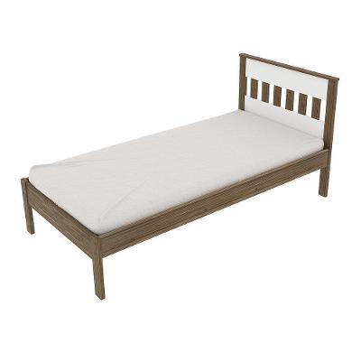 Cama De Solteiro Para Colchão 88 X 188 Cm Multimóveis Vcr35010 Nogal/Branco Nogal/Branco