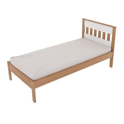Cama De Solteiro Para Colchão 88 X 188 Cm Multimóveis Vcr35010 Amêndoa/Branco Amêndoa/Branco