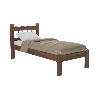 Cama Solteiro Madeira Maciça Com Colchão Incluso Madri Multimóveis Vcr4161 Imbuia Imbuia