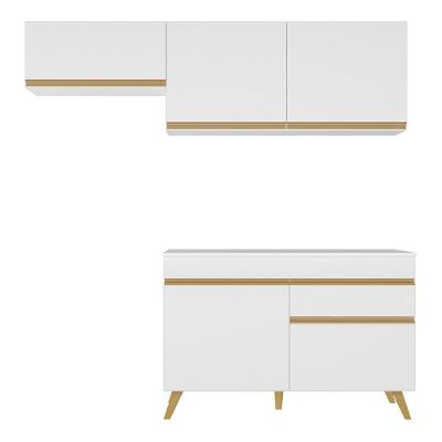 Conjunto Lavanderia Multiuso Armário E Balcão Multimóveis Branco