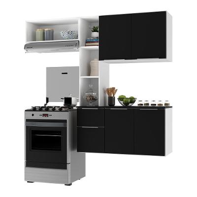 Cozinha Compacta Multimóveis Sofia Fg2002 Om Armário E Balcão Branca/preta