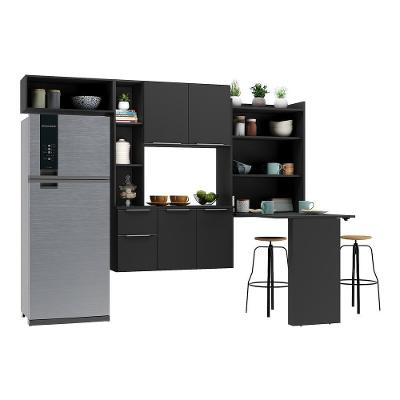 Cozinha Compacta Multimóveis Sofia Fg2010 Com Mesa Dobrável Preta