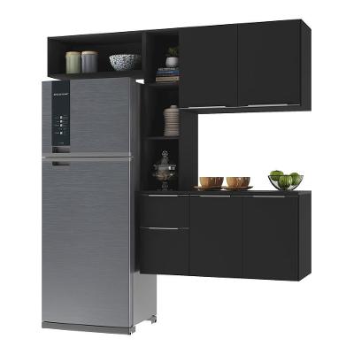 Cozinha Compacta Multimóveis Sofia Fg2005 Com Armário E Balcão Preta
