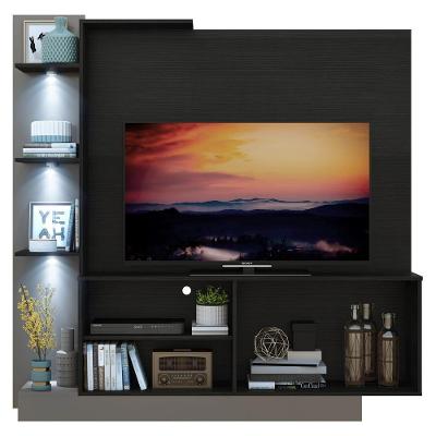Estante Com 3 Leds Para Tv Até 55´´ Dallas Fg3399 Preta/lacca Fumê