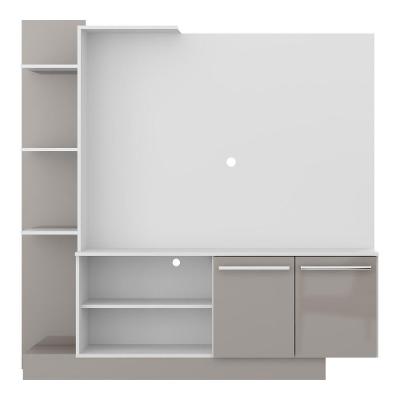 Estante Com Suporte Para Tv Até 55´´ Denver Fg3069 Branca/lacca Fumê