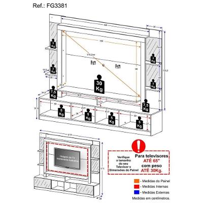 Estante Com Espelho E Suporte Para Tv Até 65´´ Oslo Fg3381 Preta/madeirada