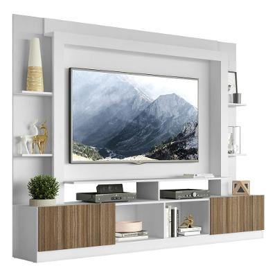 Estante Tv 65" E 2 Portas Oslo Multimóveis V3395 Branca/Madeirada Branco/Madeirado