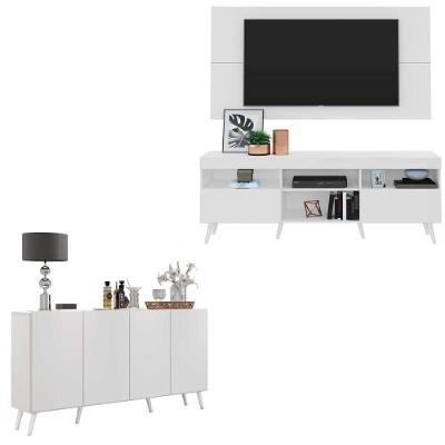 Conjunto Sala De Estar Rack/painel Tv/aparador Multimóveis Sofia Branco