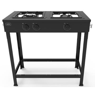 Fogão Industrial 2 Bocas Baixa Pressão Sem Forno Realce Cr219 Preto Preto N/a