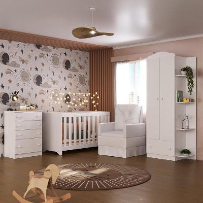 Quarto Completo Com Colchão E Poltrona De Amamentação João E Maria Mp4098 Branco Branco