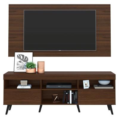 Rack Com Painel E Suporte Tv 65" Retrô Flórida Multimóveis V3134 Duna/Preto Duna/Preto