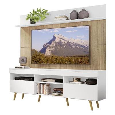 Rack Retrô Com Painel Tv 65" Madri Multimóveis V3371 Branco/Rustic/Natural Branco/Rustic/Natural