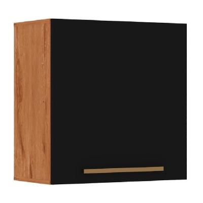 Armário Aéreo De Cozinha 1 Porta 0,59m Favorita Natura / Preto Preto