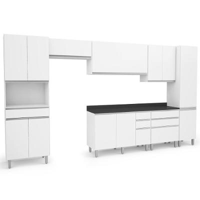 Armário De Cozinha Completa Top Class 7 Peças Com 12 Portas Branco Branco