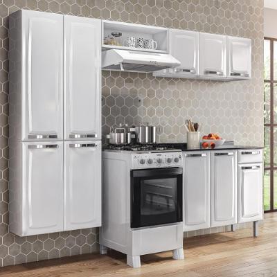Armário De Cozinha Completa Itatiaia De Aço Com Balcão 10 Portas 1 Gaveta Branco Branco