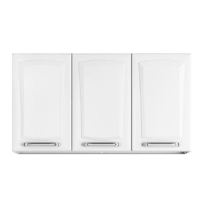Armário De Cozinha E Lavanderia Com 3 Portas Aéreo Modulo Suspenso Itatiaia Aço Tarsila 0,80m Branco Branco