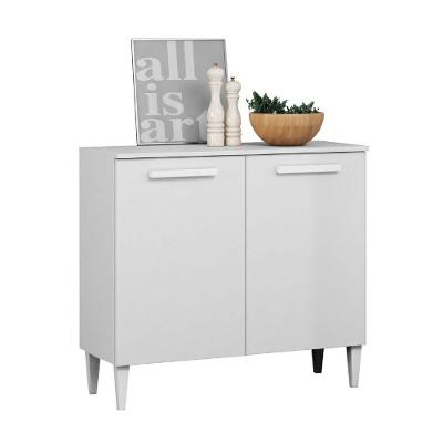 Balcão De Cozinha Buffet 2 Portas 0,84m Branco Isabelle Aramóveis  Branco