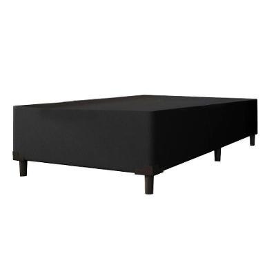 Cama Box 0,79 M Com 38cm De Altura Prince Suede Marrom Preto