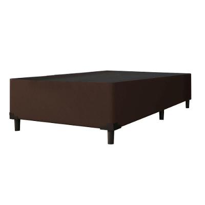 Cama Box 0,96m Com 38cm De Altura Prince Suede Marrom Marrom