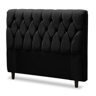 Cabeceira Cama Box Istambul Casal 145cmx126cm Suede Preto Preto