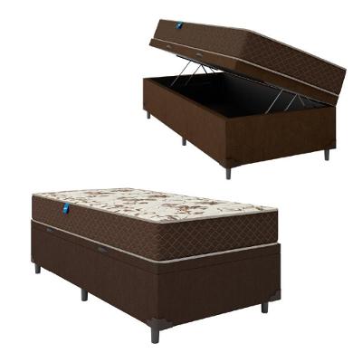 Cama Box Baú Solteiro Colchão Espuma D33 88x188x60cm Marrom Umaflex - Suporta 90kg Marrom
