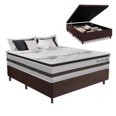 Cama Box Baú Casal 1,38m Colchão Molas Ensacadas 30cm Love Story 138x188x71cm única