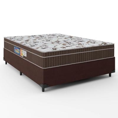 Cama Box Casal Colchão Espuma Orthoface Polar 138x188x63cm Marrom Suporta Até 120kg p/ Pessoa Marrom