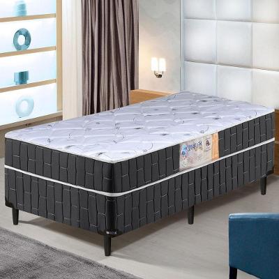 Cama Box Solteiro Conjugado Granada Umaflex Preto / Branco Flor Preto / Branco Floral