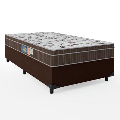 Cama Box Solteiro Colchão Espuma Orthoface Polar 88x188x63cm Marrom - Suporta Até 120kg Marrom