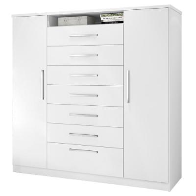 Cômoda J&a Móveis Mega 2 Portas 7 Gavetas Branca Branco