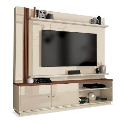 Estante Home Theater Para Tv Até 65 Polegadas 1,80m Royale Off White/naturale Off White