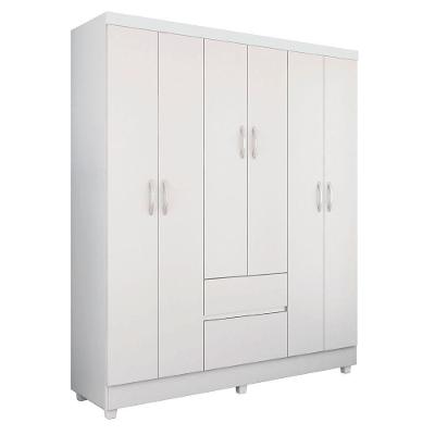 Guarda Roupas Casal 6 Portas 2 Gavetas Flash Branco Demobile Branco