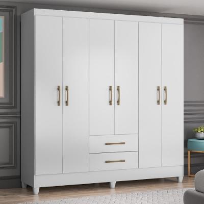 Guarda Roupas Casal Com 6 Portas Panamá Branco Branco