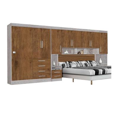 Guarda-roupas Modulado Georgia Queen Ja Avelã / Jequitibá Avelã / Jequitibá