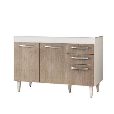Balcão Gabinete de Pia 120cm Suécia 03 Portas 02 Gavetas