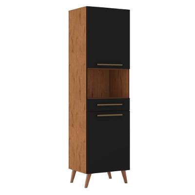 Paneleiro Duplo Para Micro-Ondas Natura / Preto