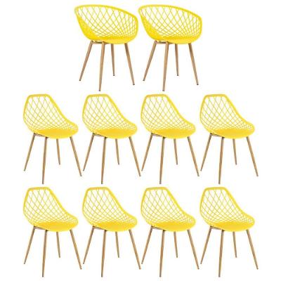Kit 2 Cadeiras Clarice Nest Sidera Com Braços + 8 Cadeiras Cloe Amarelo