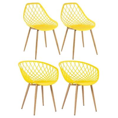Kit 2 Cadeiras Clarice Nest Sidera Com Braços + 2 Cadeiras Cloe Amarelo
