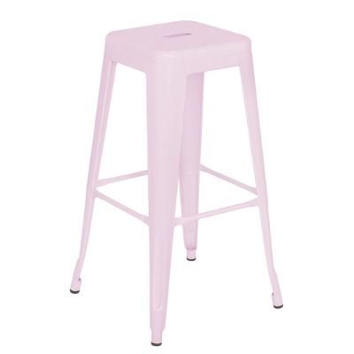 Banqueta Alta Iron Tolix 76 Cm Rosa Claro Rosa Claro