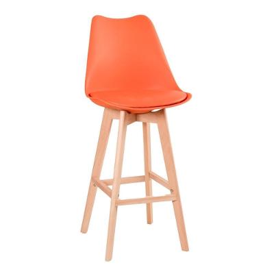 Banqueta Alta Estofada Bancada Cozinha Jantar Leda Laranja Laranja