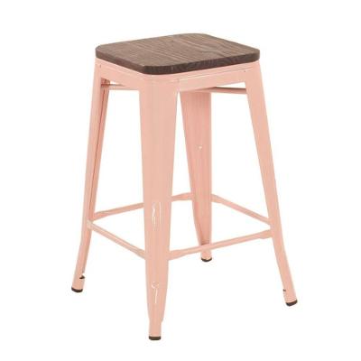 Banqueta Média Iron Tolix 61 Cm Rosa Antigo