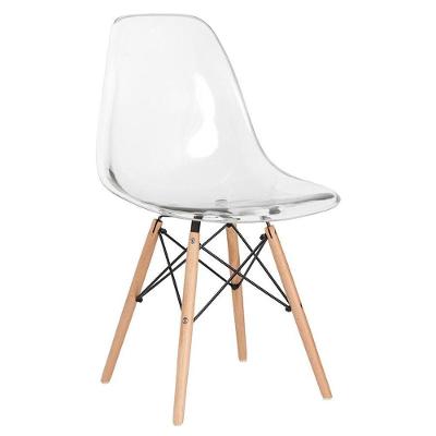 Cadeira Eames Eiffel E Pés De Madeira Clara Incolor