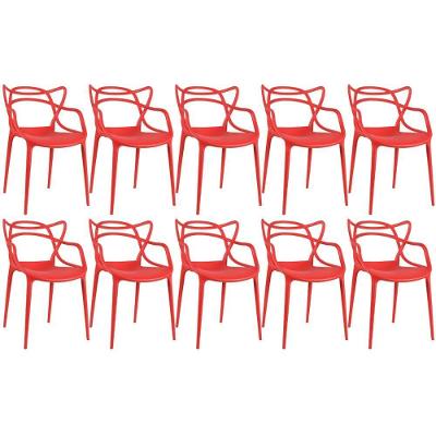 Kit - 10 X Cadeiras Masters Allegra - Vermelho
