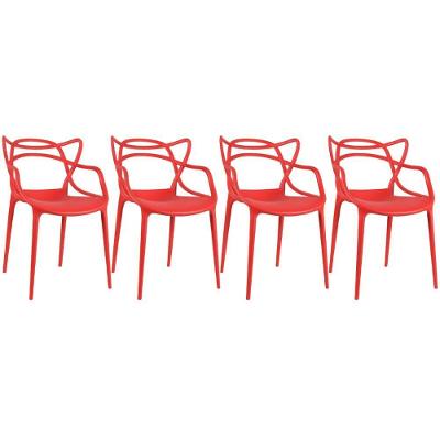 Kit - 4 X Cadeiras Masters Allegra - Vermelho