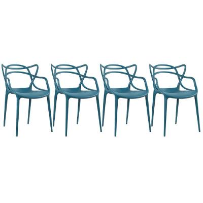 Kit - 4 X Cadeiras Masters Allegra - Turquesa