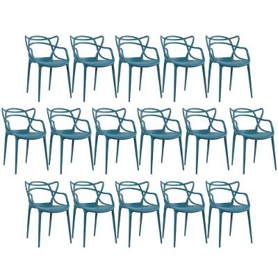 Kit - 16 X Cadeiras Masters Allegra - Turquesa