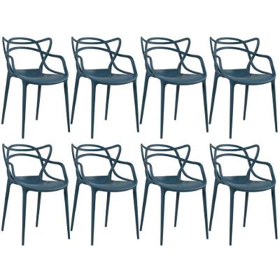 Kit - 4 X Cadeiras Masters Allegra Azul Petróleo